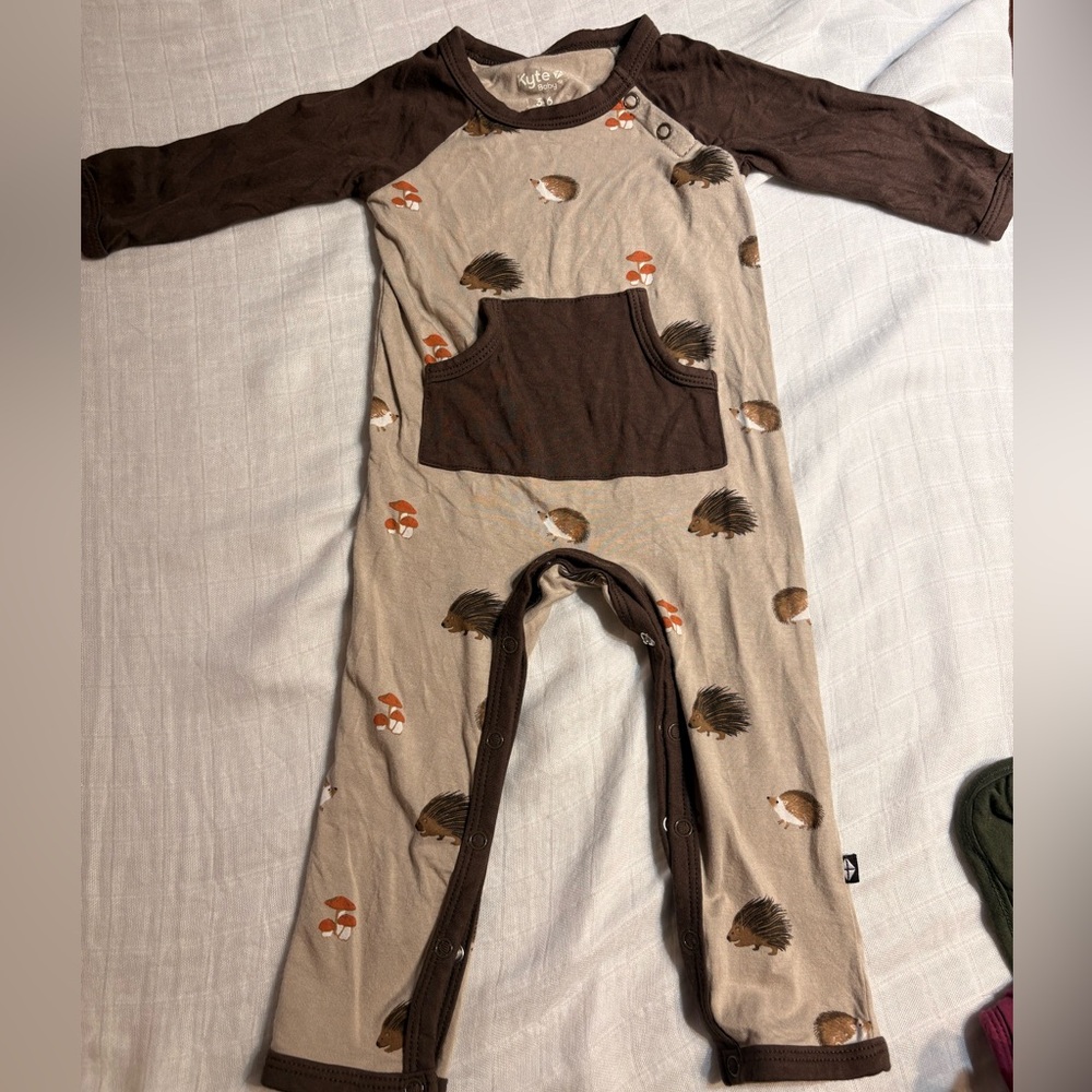 Sold kyte BABY prickle brown and tan Hedgehog One Piece